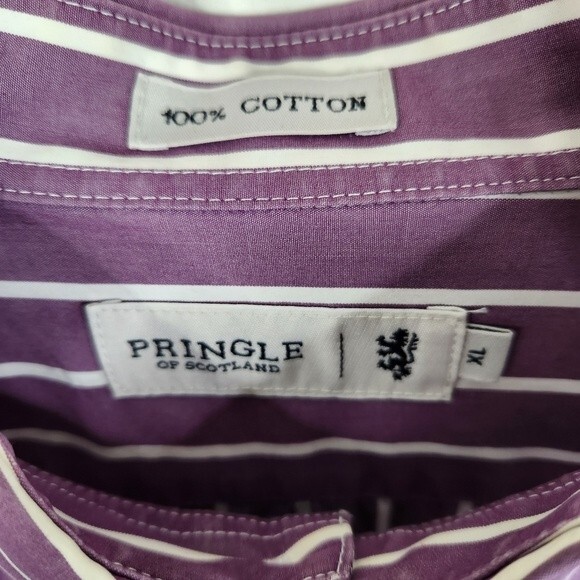 Pringle of Scotland Long Sleeve Striped Button Down Shirt Size XL - Picture 5 of 5